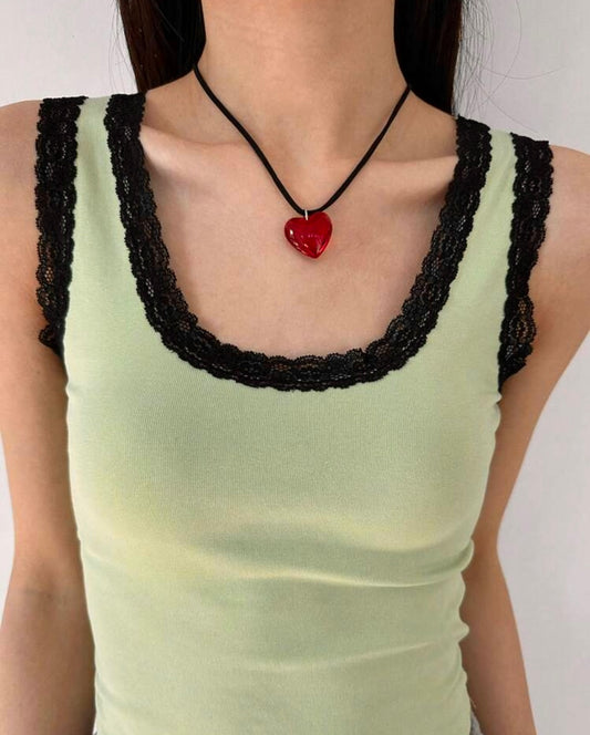 COLLAR HEART ROJO